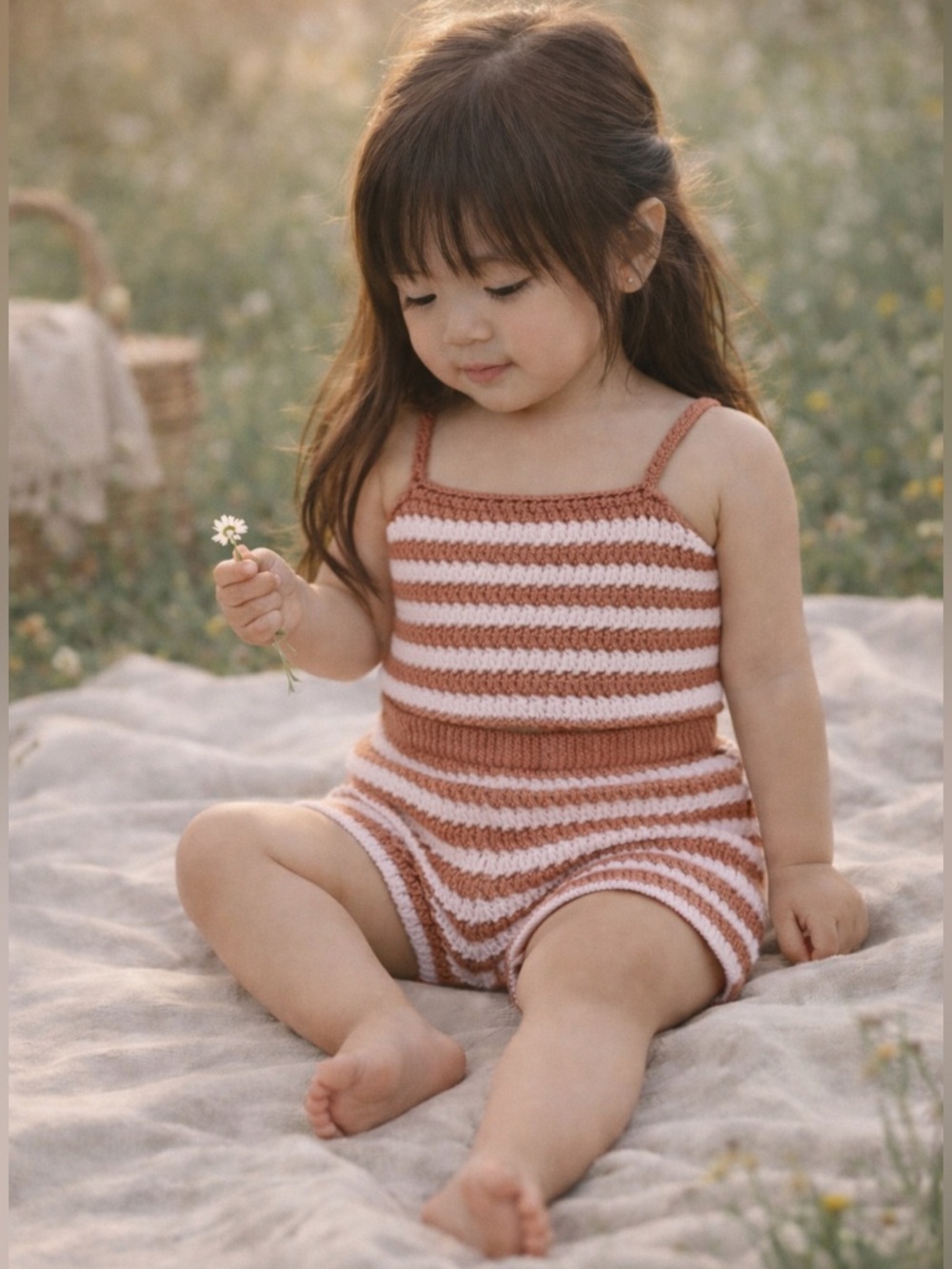 Zara Canyon Sunsets Boho Crochet Knit Shorts + Cami Set